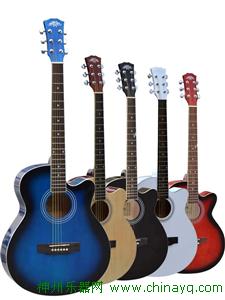 广州雅琴乐器生产批发40寸全椴木民谣吉他|电箱吉他