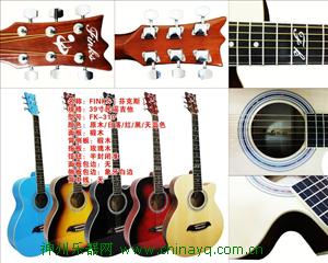 雅琴乐器厂家生产芬克斯高低档民谣吉他 吉他批发商